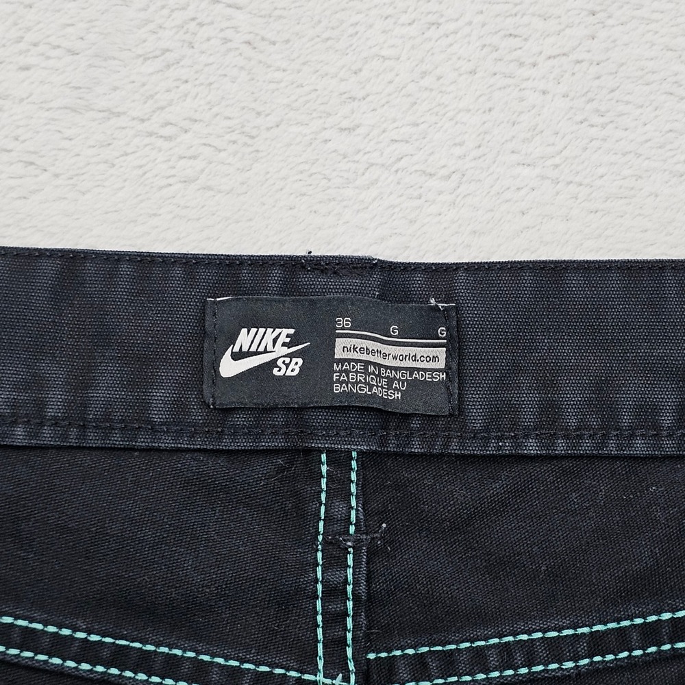 Nike SB Skate Pants Mens 36x 34 Black Stretch Canvas Streetwear Hip Hop 624952 - Picture 4 of 13